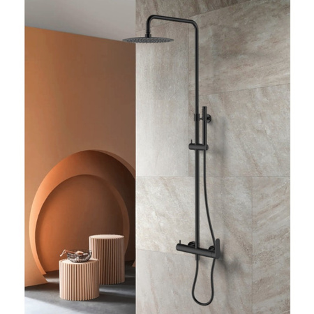 Natynkowy zestaw prysznicowy z deszczownicą Cetus Matt black