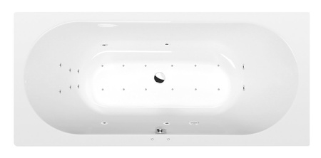 VIVA B wanna z hydromasażem, 175x80x47cm, Attraction Hydro-Air, chrom