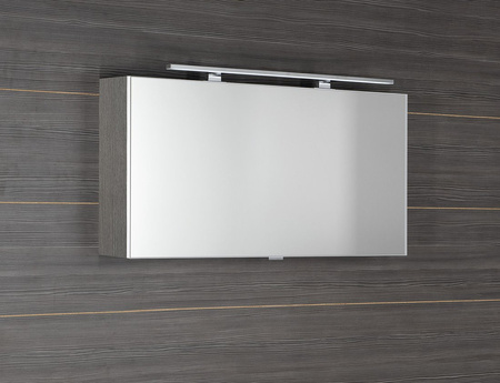 CLOE szafka z lustrem z oświetleniem LED, 100x50x18cm, dąb srebrny