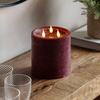 LED 3 Wick Candle Oxblood 150x150x150mm
