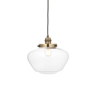 Camberley 1 Pendant Light Antique Brass Clear