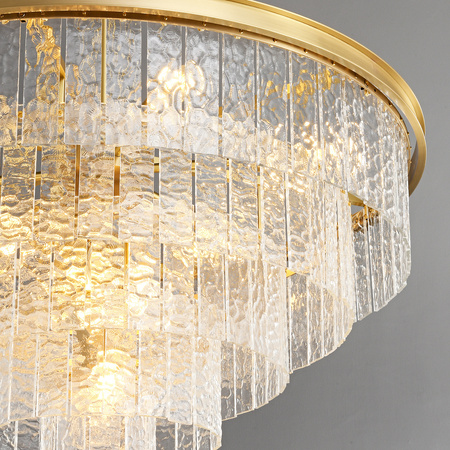 Lampa wisząca ICELAND 60 cm - mosiądz, szkło kryształowe