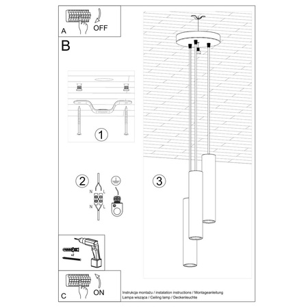 Lampa wisząca LAGOS 3P czarny