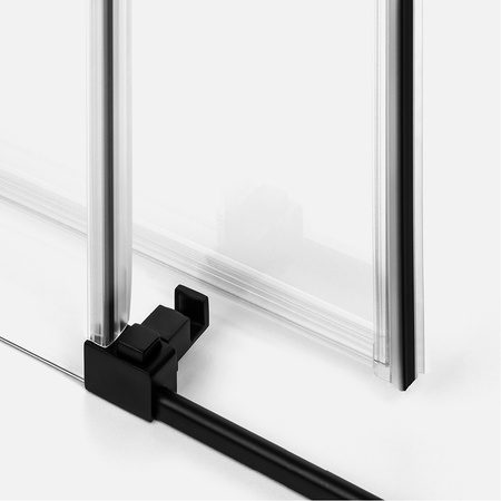 KABINA SOFTI BLACK PROSTOKĄTNA PRZYŚCIENNA  130x100x200 CZYSTE 8mm ACTIVE SHIELD