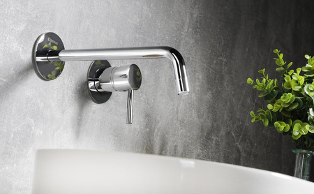 RHAPSODY bateria umywalkowa ścienna, dwuelementowa, chrom