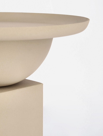 BIZZOTTO Stolik kawowy ALKA 40,5 cm – beżowy, stal malowana, nowoczesny design
