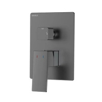 Bateria prysznicowo wannowa podtynkowa dwufunkcyjna, gun metal