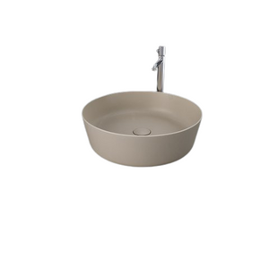 FEELING Umywalka slim nablatowa okrągła  42 cm cappuccino mat (514)