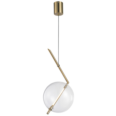 Lampa wisząca AMORE LED, 24 cm - złota z transparentnym kloszem