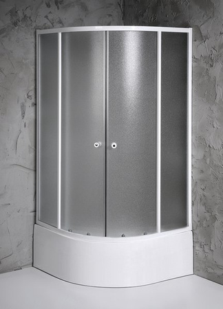 ARLEN kabina prysznicowa półokrągła niska 800x800x1500 mm, szkło Brick