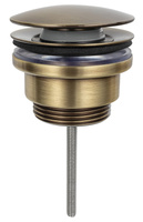 Odpływ umywalkowy, 5/4'', click-clack, duży grzybek, brąz