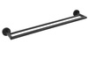 X-ROUND BLACK wieszak na ręczniki podwójny 600mm, czarny mat