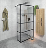 CURE BLACK walk-in 900 mm, szkło czyste