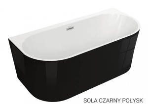 Wanna wolnostojąca przyścienna 150x75 SOLA CZARNA połysk* NOWOŚĆ