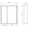 BATU szafka z lustrem 2x oświetlenie LED, 60x71x15cm, biały