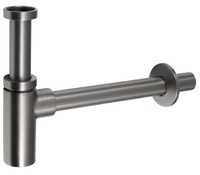Syfon umywalkowy 5/4", odpływ 32mm, okrągły, gun metal