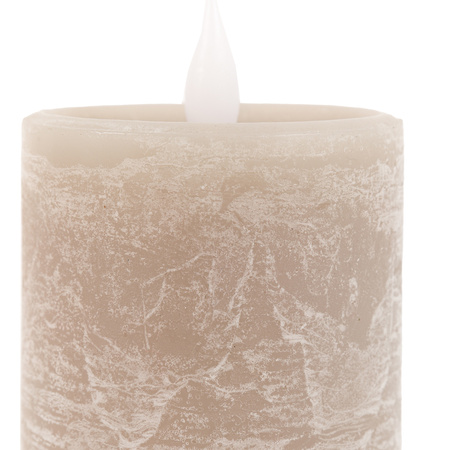 LED 1 Wick Candle Greige 3pk 70x70x150mm
