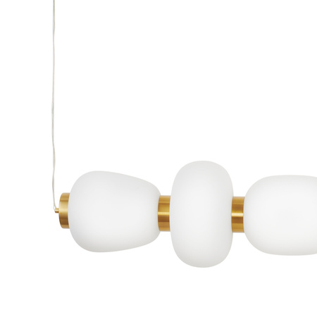 Lampa wisząca BRILLA-6, 125 cm - LED, złota, nieregularne białe kule