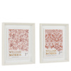 Obraz w ramie „William Morris Stamp Red” – czerwony, 30,5 × 3 × 36 cm, zestaw 2 szt.