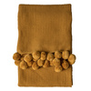 Moss Stitched Pom Pom Throw Ochre 1300x1700mm