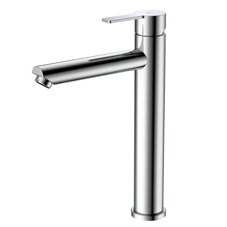 Bateria umywalkowa stojąca wysoka - nablatowa, chrom