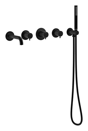 Silhouet BS2 Podtynkowy termostatyczny zestaw wannowy matowa czerń