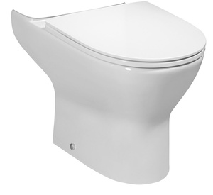 DARIO misa do kompaktu WC, Rimless, 62,5x36cm, odpływ poziomy/pionowy, biały