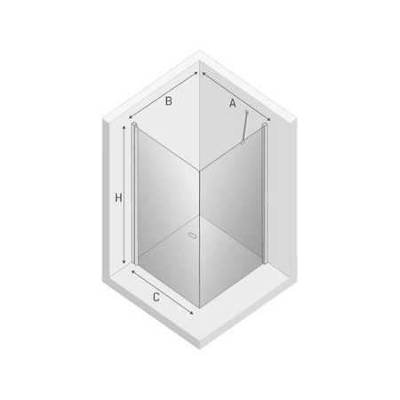 KABINA NEW SOLEO PROSTOKĄTNA U 90x100x195 CZYSTE 6mm ACTIVE SHIELD