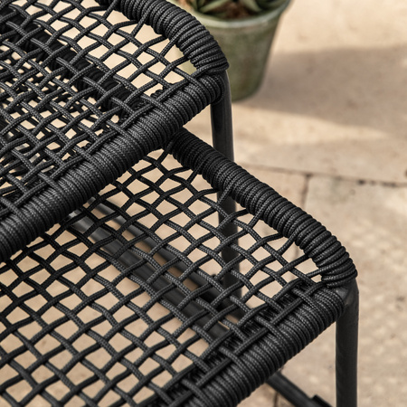 Sassano Lounge Chair with Footstool Black