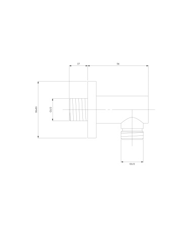 przyłącze kątowe, chrom połysk