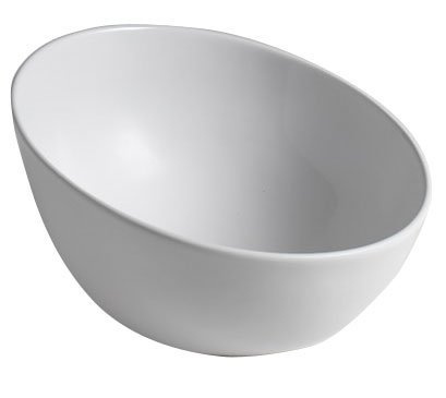 DOME OBLIQUO umywalka ceramiczna nablatowa wysoka , Ø 44,5cm, biały
