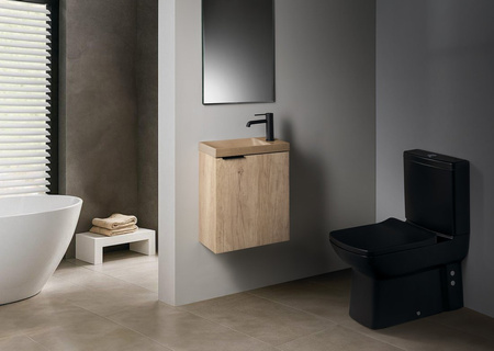 AGOS umywalka betonowa, 40x22cm, lewa/prawa, piaskowy półpołysk