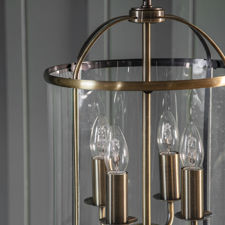 Lambeth 4 Pendant Light Antique Brass