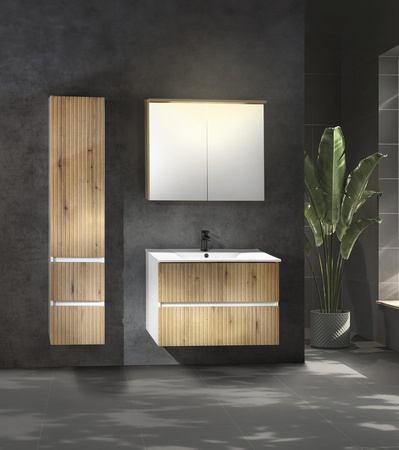 PANEDA STRIP szafka umywalkowa 74,5x55x45,2cm, dąb emporio