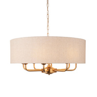 Highclere 8 Pendant Light Vintage Brass