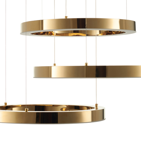 Lampa wisząca CIRCLE 3 60+60+60 cm - LED, ring złoty połysk na 1 podsufitce