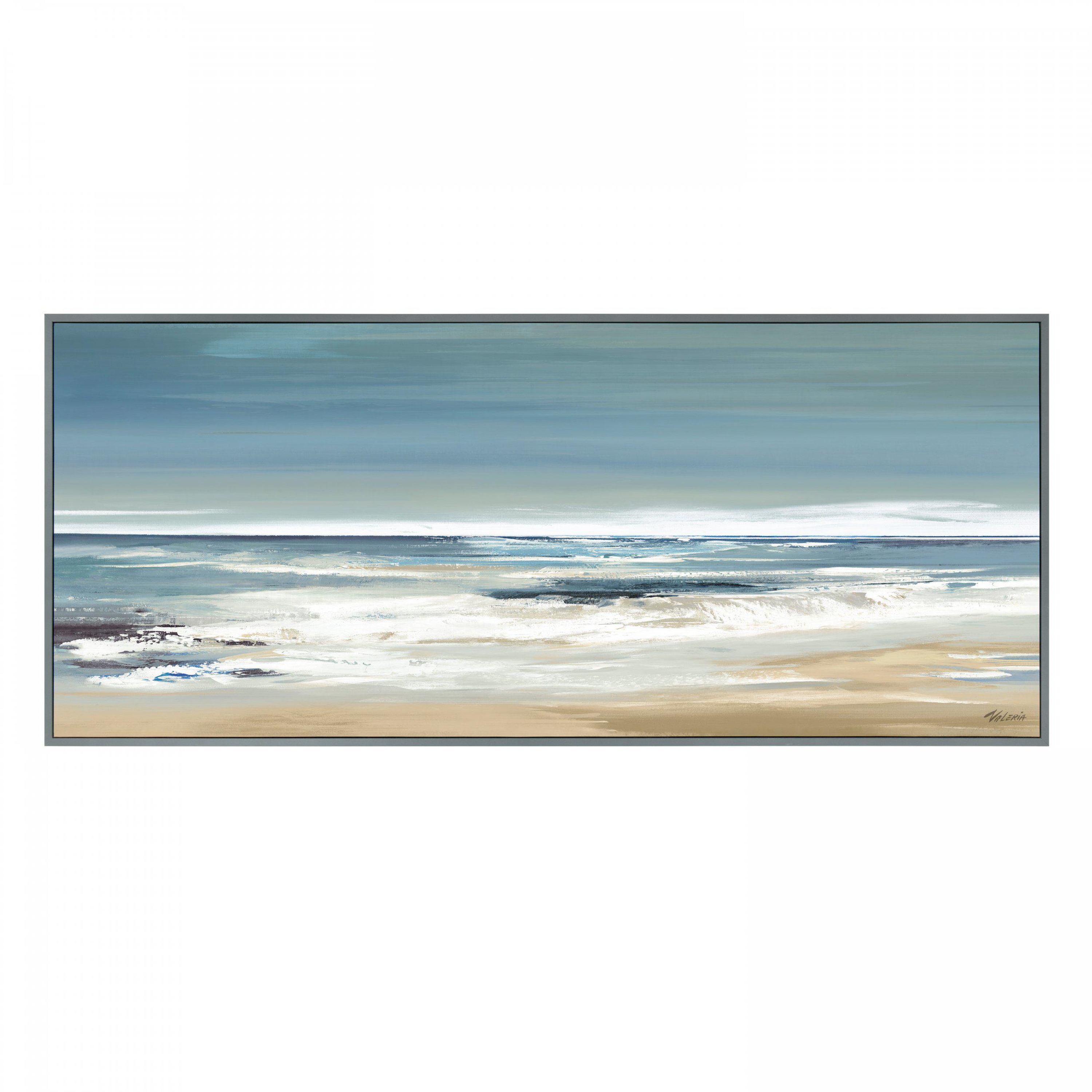 Obraz w ramie „Along the Coastline” – niebieski, 122 × 3 × 52 cm