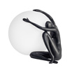 Lampa stołowa WOMAN-1 ,47 cm - czarna figura, biały klosz