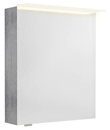 LINEX szafka z lustrem, oświetlenie LED, 60x70x15cm, lewa/prawa, dąb srebrny