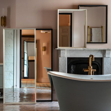 Ashbury Leaner Mirror Black 1500x60x650mm