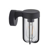 Lucca Wall Light Textured Black & Clear Glass