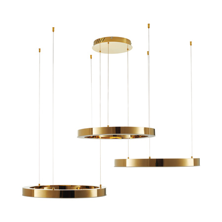 Lampa wisząca CIRCLE 3 60+60+60 cm - LED, ring złoty połysk na 1 podsufitce