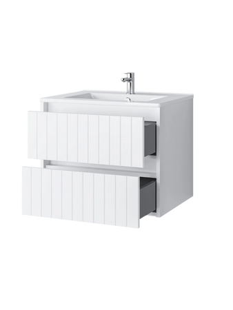 Szafka łazienkowa wisząca z umywalką 60 cm biały mat MELITO 002-SU60-01+UP4530-600