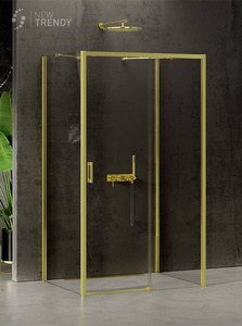 KABINA PRIME LIGHT GOLD PROSTOKĄTNA PRZYŚCIENNA L 140x100x200 CZYSTE 6mm ACTIVE SHIELD