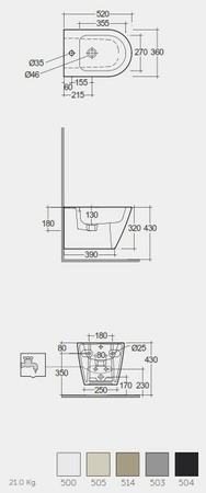 FEELING RESORT Bidet podwieszany beż mat (505)