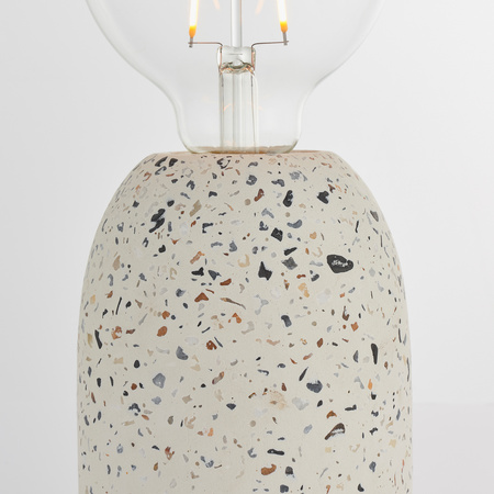 Lampa stołowa Terrazzo – biała, 10 × 10 × 13 cm