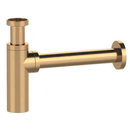 Syfon umywalkowy 5/4", odpływ 32mm, okrągły, złoto mat