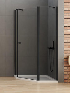 KABINA NEW SOLEO BLACK ASYMETRYCZNA U 100x80x195 CZYSTE 6mm ACTIVE SHIELD