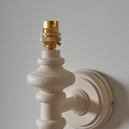 Carnaby Wall Light Fitting Satin Almond White