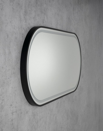 KAIRA lustro owalne z oświetleniem LED 50x120cm, czarny mat
